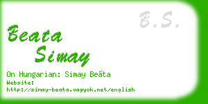 beata simay business card